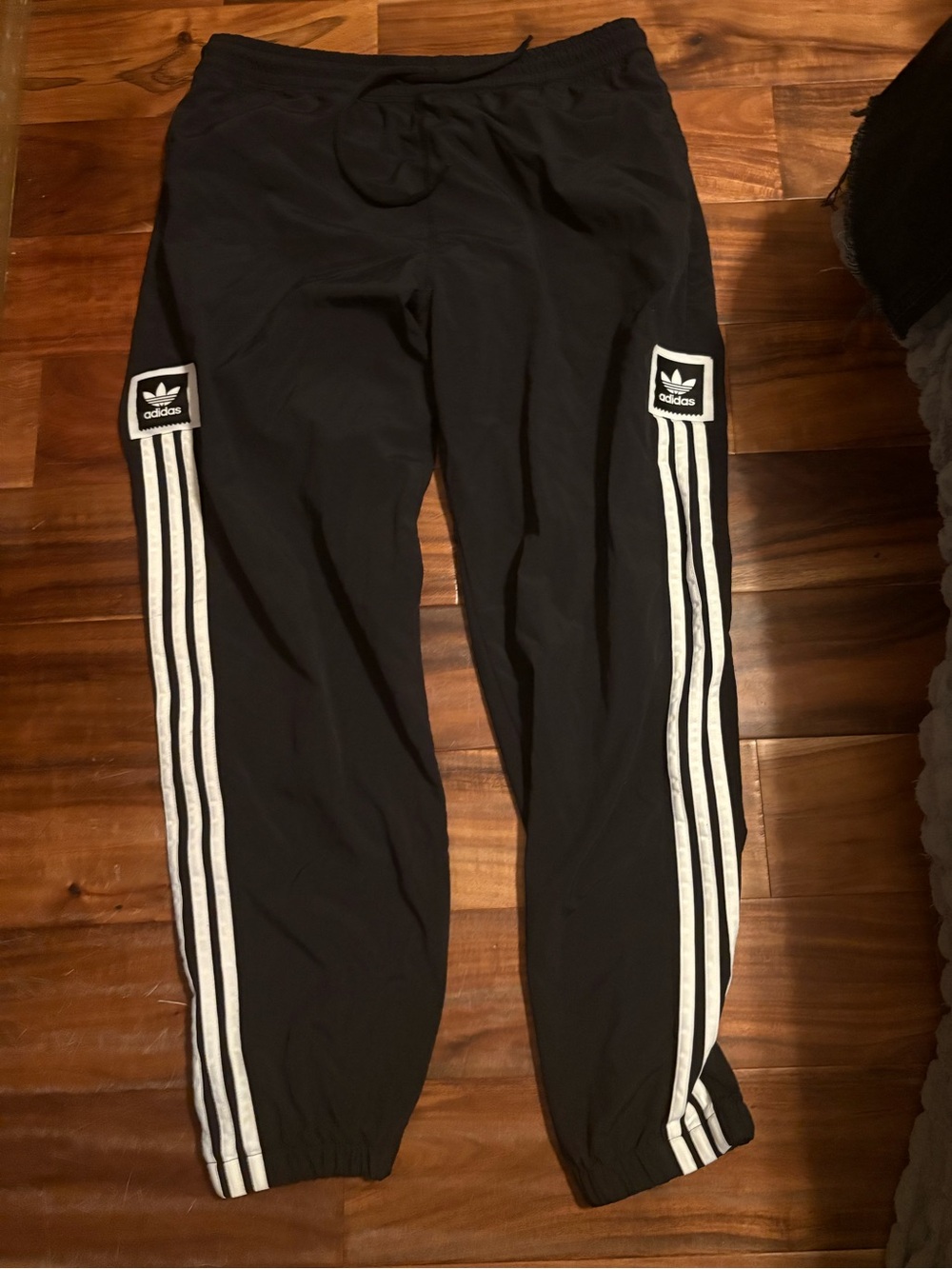 Adidas Originals Standard 20 Wind Pants Black Large Trefoil 3 Stripe Track (1007